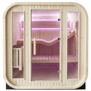 Sauna finlandeza pentru gradina cu soba Molde pentru 2-4 persoane, 180 x 200 cm - Img 15