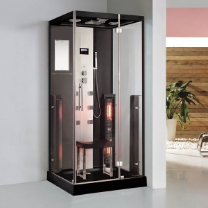 Sauna umeda cu infrarosu si cabina de dus Trio MUE-K1071, 100 x 90 x 215 cm pentru 1 persoana - Img 2