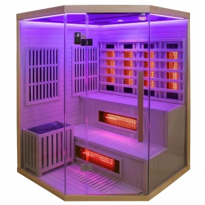 Sauna uscata combinata infrarosu cu soba Harvia 6 kW 150 x 150 cm pentru 4-5persoane - Img 5