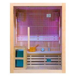 Saună uscată cu încălzitor HARVIA de 3,5 kW, piatră de sare și izolație de perete MO-EA3S, 150 x 120 x 190 cm - Img 2