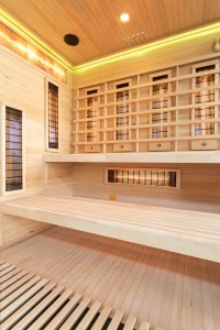 Sauna uscata cu infrarosu si cu pietre din sare de Hymalaya 4 persoane EP4RS XL stanga 180 x 160 cm - Img 15