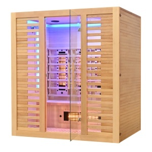 Sauna uscata cu infrarosu si cu pietre sarate pentru 4 persoane C4ST 175 x 140 cm - Img 9