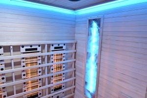 Sauna uscata cu infrarosu si cu pietre sarate pentru 4 persoane C4ST 175 x 140 cm - Img 19