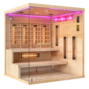 Sauna uscata cu infrarosu si piatra sarata pentru 4 persoane EP4RS dreapta 175 x 140 cm - Img 7