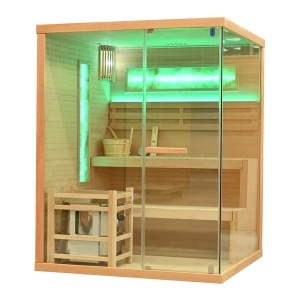 Sauna uscata cu soba Harvia 6kW pentru 3 persoane si montaj stanga EP3S 150 x 140 x 200 cm - Img 5