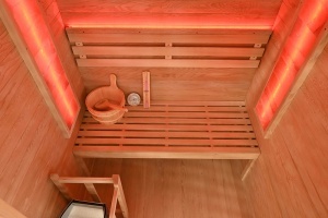 Saună uscată finlandeza MO-EL3S cu soba HARVIA 4,5 kW, 150 x 120 x 190 cm pentru 3 persoane - Img 11