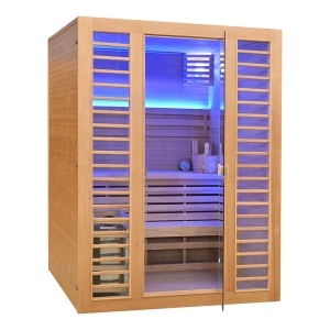 Saună uscată finlandeza MO-EL3S XL cu aragaz HARVIA 6 kW, 150 x 150 x 200 cm pentru 3 persoane - Img 7