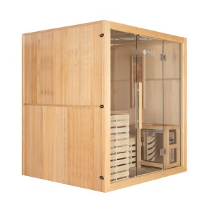 Sauna uscata MO-EA4S cu aragaz HARVIA 6 kW, piatra de sare si izolatie de perete 180x160x200 cm - Img 2
