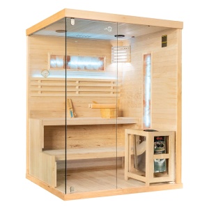 Sauna uscata MO-EP2S XL cu montaj dreapta, soba Harvia 4.5kW, 150 x 120 x 200 cm pentru 2 persoane - Img 3