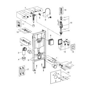 Set 6 in 1 Grohe Rapid SL pentru vas WC cu clapeta Skate Cosmopolitan - Img 4