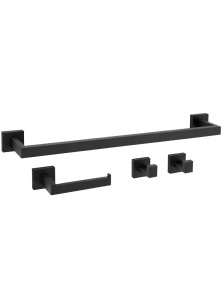 Set accesorii pentru baie Rio Black 4 piese - Img 2