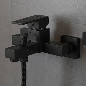 Set baterie dus si cada cu montaj pe perete F302 Black - Img 6