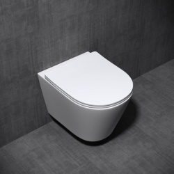 Set Bideu si Vas WC PRO GEBERIT, suspendat, ceramica sanitara, Vas WC SONATA Clementina RIMLESS + Bideu + Capac Soft-Close SLIM PREMIUM + Cadru + Clapeta - Img 18