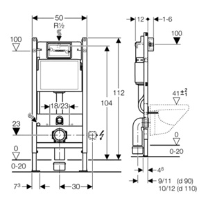 Set Cadru WC PRO GEBERIT FLUSH FRAME + Clapeta - Img 3