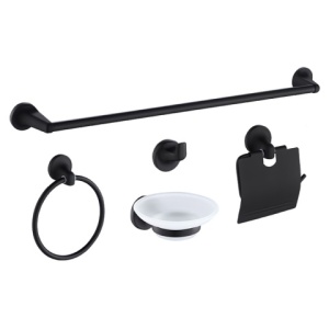 Set de accesorii pentru baie 5 in 1 Colin Negru - Img 2