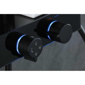 Set de dus F10B Model Modern cu Efect De Ploaie si Afisaj LCD, Culoare Negru - Img 9