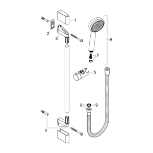 Set de dus Hansgrohe Crometta 100 cu bara 65 cm crom - Img 2
