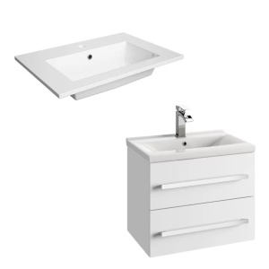 Set dulap baza suspendat Defra Granada alb lucios cu lavoar Flex 60 cm