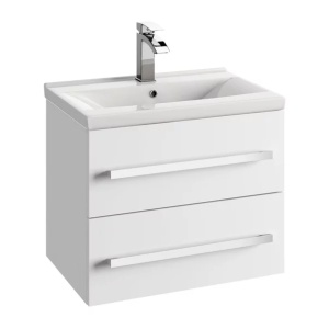 Set dulap baza suspendat Defra Granada alb lucios cu lavoar Flex 60 cm - Img 2
