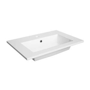 Set dulap baza suspendat Defra Op-Arty alb lucios cu lavoar compozit Flex 60 cm - Img 3