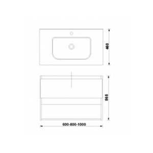 Set mobilier baie suspendat Gala Daily alb lucios 60 x 46 x 56.5 cm cu lavoar - Img 2