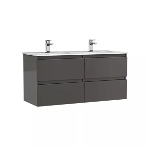 Set mobilier de baie suspendat Gala Daily antracit lucios 120 x 46 x 56.5 cm cu lavoar