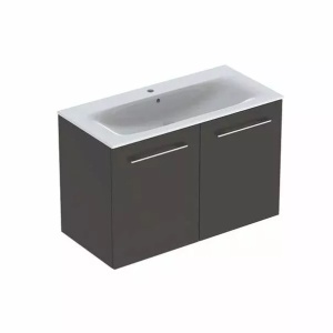 Set mobilier si lavoar suspendat Geberit Selnova lava gri inchis 100 x 48 cm