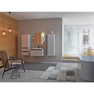 Set mobilier suspendat cu lavoar Kolpasan Pandora 110 cm alb lucios