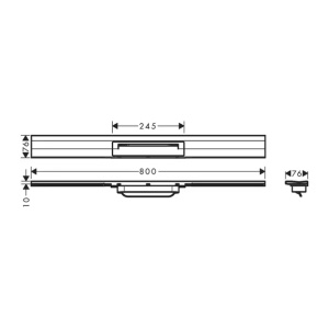 Set rigola pentru dus plus capac Hansgrohe RainDrain Flex ajustabil negru mat 80 cm - Img 4