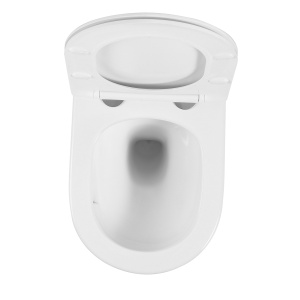 SET Vas WC+BIDEU VILA WHITE, Sistem inovator de spalare Rimless Tornado, Suspendat, Ceramica sanitara, Capac Slim Premium Soft-Close Inclus, - Img 6