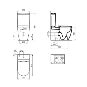 Set vas WC Ideal Standard Ellisse rimless BTW cu capac softclose alb si rezervor - Img 8