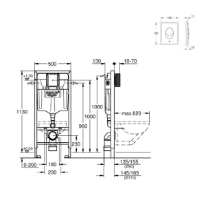 Set vas wc Ideal Standard Tesi AquaBlade cu capac soft close si rezervor Grohe cu clapeta alba Skate Air - Img 6