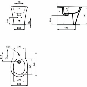 Set vas wc pe pardoseala BTW cu capac softclose slim si bideu Ideal Standard Connect Air Aquablade - Img 6