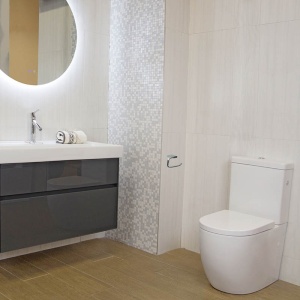 Set vas WC pe podea Fluminia, Minerva, stativ, rimless cu rezervor si capac soft-close si easy off inclus - Img 6