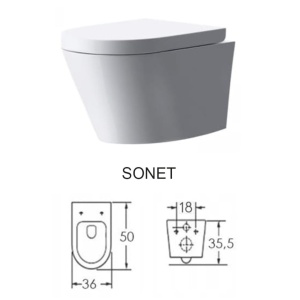 Set Vas WC PRO GROHE, Montaj Suspendat, Ceramica Sanitara, Vas WC SONET RIMLESS + Capac Soft-Close Inclus + Cadru + Clapeta - Img 13