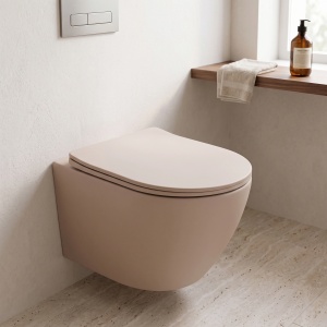 Set Vas WC Suspendat Focus + Lavoar pe Blat Rea Focus Taupe - Img 12