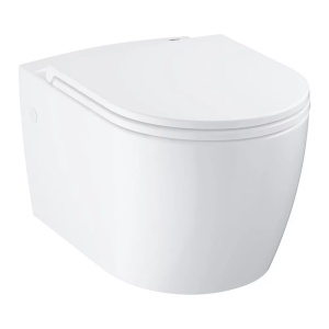 Set vas WC suspendat Grohe Bau Ceramic Rimless alb cu capac, clapeta si rezervor incastrat - Img 7