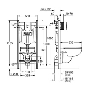 Set vas WC suspendat Grohe Solido 5 in 1 rezervor incastrat cu clapeta crom Even si capac Start Edge - Img 2