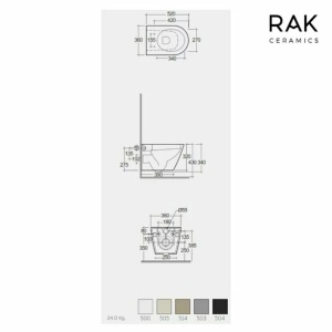 Set vas wc suspendat Rak Ceramics Feeling cu capac softclose - Img 6