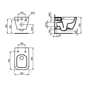 Set vas wc suspendat rimless Ideal Standard I.life B alb bideu si capac softclose - Img 9