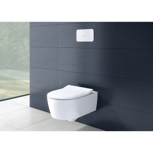 Set vas wc suspendat Villeroy & Boch Soul cu capac softclose rezervor incastrat Geberit Duofix si clapeta Delta20 - Img 2