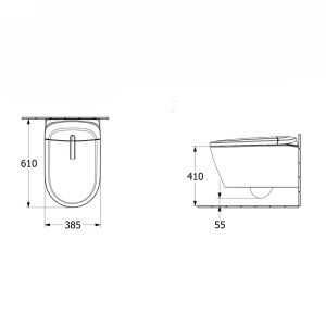 Set vas WC suspendat Villeroy&Boch Supreo Select rimless cu functie de bideu electric si capac softclose negru mat - Img 13
