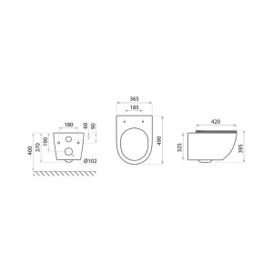 Set WC suspendat negru mat Spectrum Sierra Black 3.0 Tornado Flush cu capac soft close quick release negru mat - Img 4