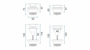 Sifon de scurgere universal+ ventil klik-klak, sistem Push-up, finisaj Crom - Img 6