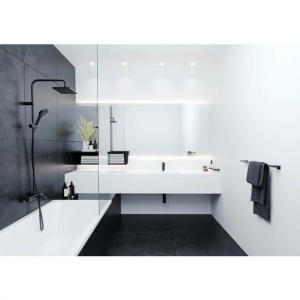 Sifon estetic pentru lavoar Hansgrohe Flowstar S negru mat - Img 3