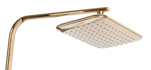Sistem Complet De Dus REA TOM Montaj Pe Perete, Para Dreptunghiulara Tip Ploaie 25 x 17 Cm, 2 Functii De Curgere A Apei, Inaltime 120 cm, Auriu - Img 4
