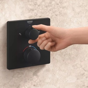 Sistem de dus incastrat Grohe Precision cu palarie patrata Vitalio Comfort 250 negru mat - Img 5
