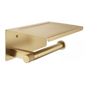 Suport pentru hârtie igienică cu poliță 39105A Rea ORI Brush Gold