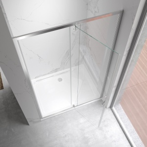 Usa de dus batanta pentru nisa ZES-KZ19E-110 crom 110 x 195 cm sticla 6 mm - Img 4