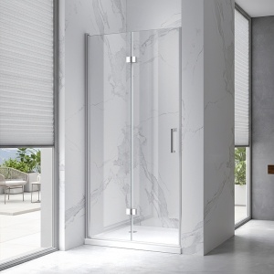 Usa de dus batanta pentru nisa ZES-KZ21B-80 crom 80 x 195 cm sticla 6 mm - Img 2